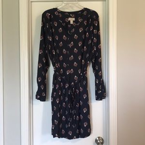 Women’s XLarge Loft Outlet Navy Long Sleeve Dress